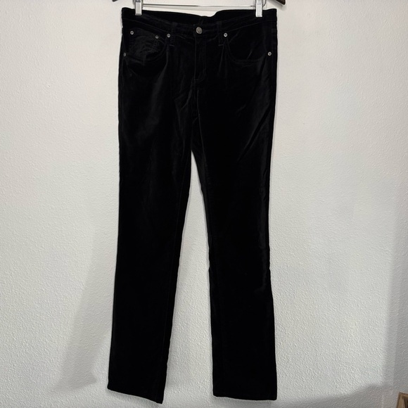 Sundance Velveteen Jeans Black Size 6 Stretch Velvet Quiet Luxury Academia Mod - Picture 14 of 16
